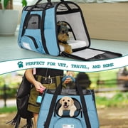 PetAmi Airline Approved Pet Carrier for Cat, Soft Sided Dog Carrier for Small Dogs, Cat Travel Supplies Accessories for Indoor Cats, Ventilated Pet Carrying Bag Medium Large Kitten Puppy, Small Blue