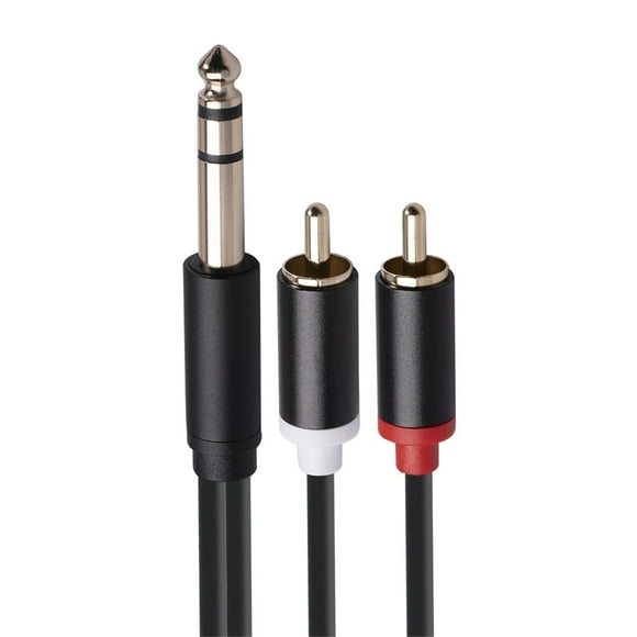 TopLLC 6.35 Mm To 2RCA Cable RCA Cable 6.35mm 1/4 Inch Male To 2 RCA Male Stereo Audio Adapter Y Splitter RCA Cable