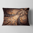 thumbnail image 2 of Designart Brown Symmetrical Fractal Flower - Abstract Throw Pillow - 12x20, 2 of 5