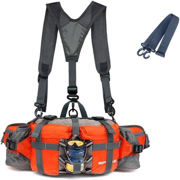 Hiking Fanny Pack With Water Bottle Holder Outdoor Waist Bag Lumbar Backpack For Fishing Running Sports Travel Adventure