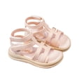 thumbnail image 3 of HGIEYS Girls Summer Sandals, Hollow Breathable Bow Decor Closed Toe Shoes, Anti- Soft Sole Hook and Loop Casual Beach Sandals for Toddler Big Kids Girls 6.5-7 Years, 3 of 5