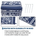 thumbnail image 4 of HIWEAVER Navy/White 8'x 10' Outdoor Rug Garden Decor Geometric Floral Carpet Plastic Straw Waterproof Reversible Patio Area Rug for Balcony Deck Picnic Portable Camping Mat, 4 of 8