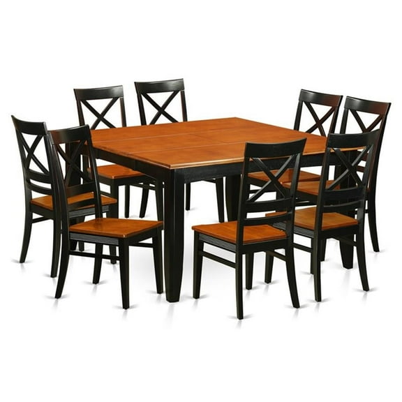 Atlin Designs 9-piece Wood Dining Set in Black/Cherry