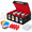 Black, Red (4 Row), variant on 5-row Mtg 4200+ Trading Card Storbox With Display Windows (red)