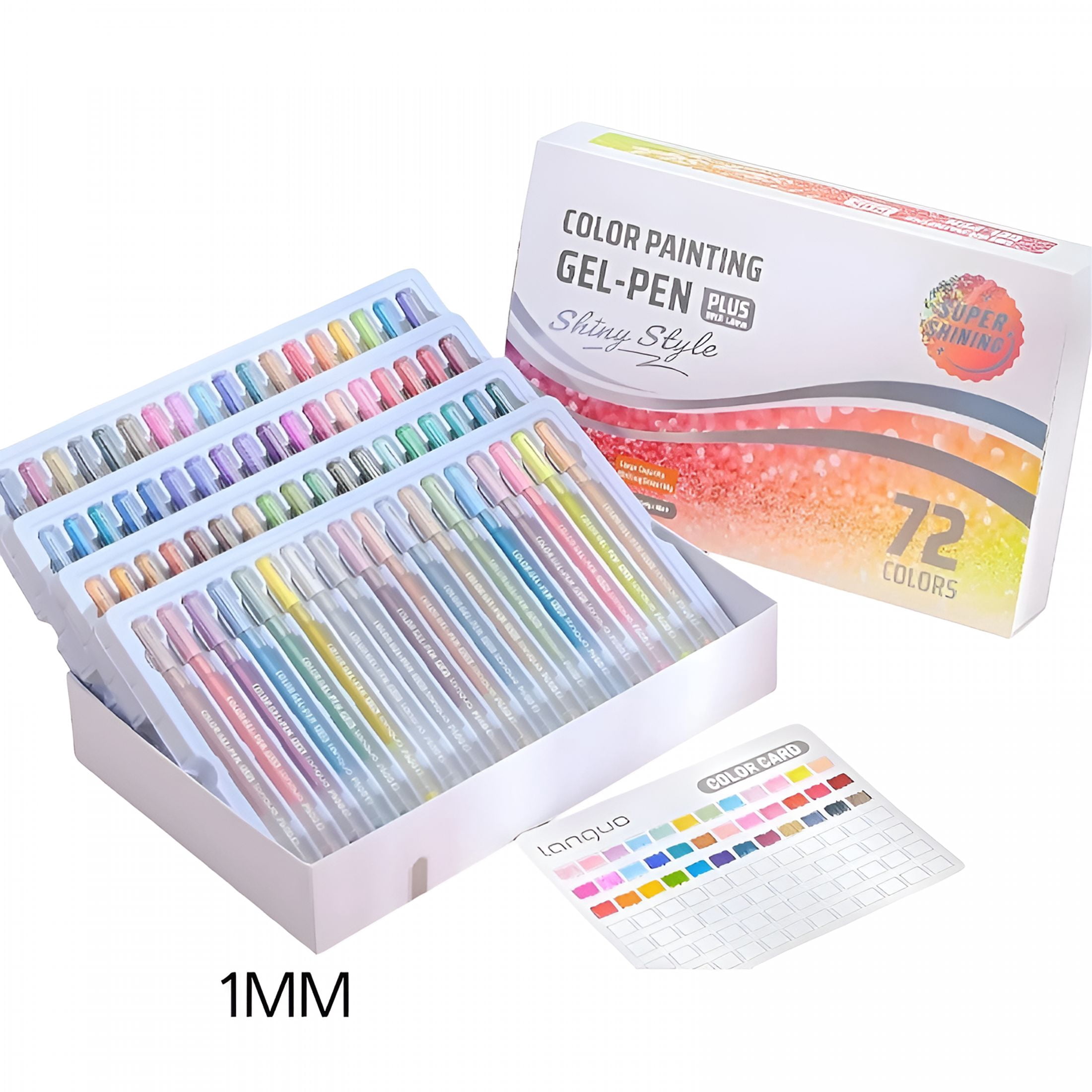 CCOCC 3D Acrylic Painting Gel Pens,Glitter Gel Pens for Adult Coloring,Multi-Colored 3D Gel Pen,Drawing,Diy Projects,Crafts Art Supplies(72Pcs)