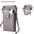 thumbnail image 4 of Bolsos Bandolera para Mujer Pequeño Cuero Vegano Mini Cartera de Hombro Monedero Acolchado,Gris Oscuro, 4 of 5