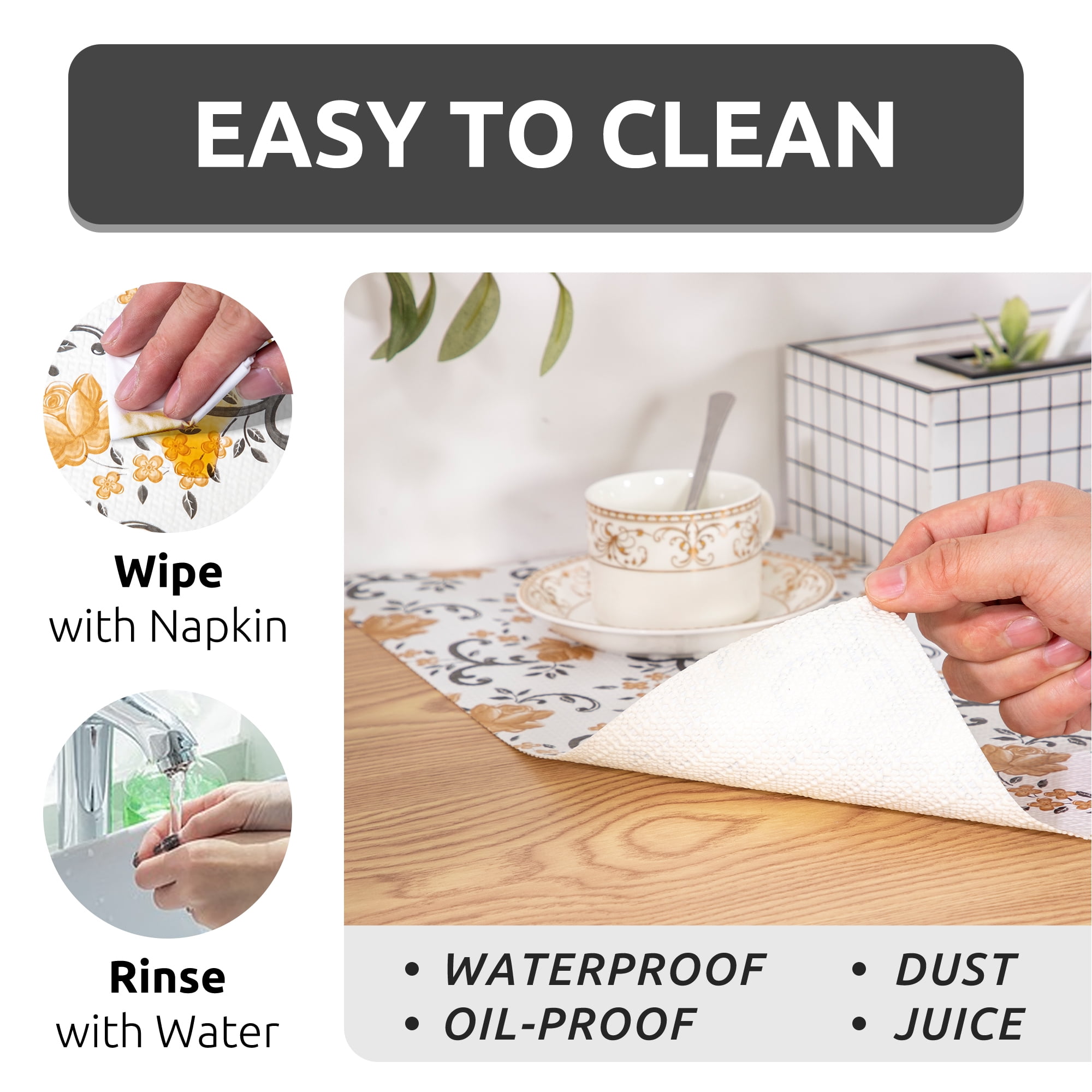 RAY STAR 12x120 Inch Shelf Liner Non Slip, Non Adhesive Drawer Liner, Waterproof Shelf Liners for Kitchen Cabinets