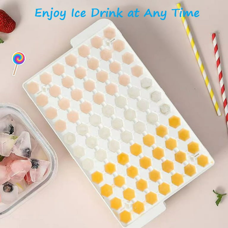 Mighty Rock Ice Cube Tray Silicone Bottom with Ice Bin Scoop 308 Pcs Tiny  Crushed Ice Cubes Molds for Chilling Drinks Coffee Juice White