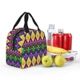 thumbnail image 4 of Yiaed Mardi Gras4 Print Insulated Lunch Bag Reusable Cute Tote Lunch Box, Leakproof Cooler Lunch Bags for Work Office Travel School Picnic, 4 of 5