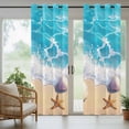 thumbnail image 4 of Coastal Beach Outdoor Curtains for Patio Waterproof,Windproof Privacy Curtains with Weighted Bottom,Nautical Ocean Starfish Shells Sea Waves Outside Drapes for Picnic Garage Yard 54"x84" 1 Panel, 4 of 8