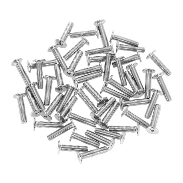 M6-1 x 25mm 50 Pack Vis Plates Rondes en Métal pour Machine d'Entraînement Phillips