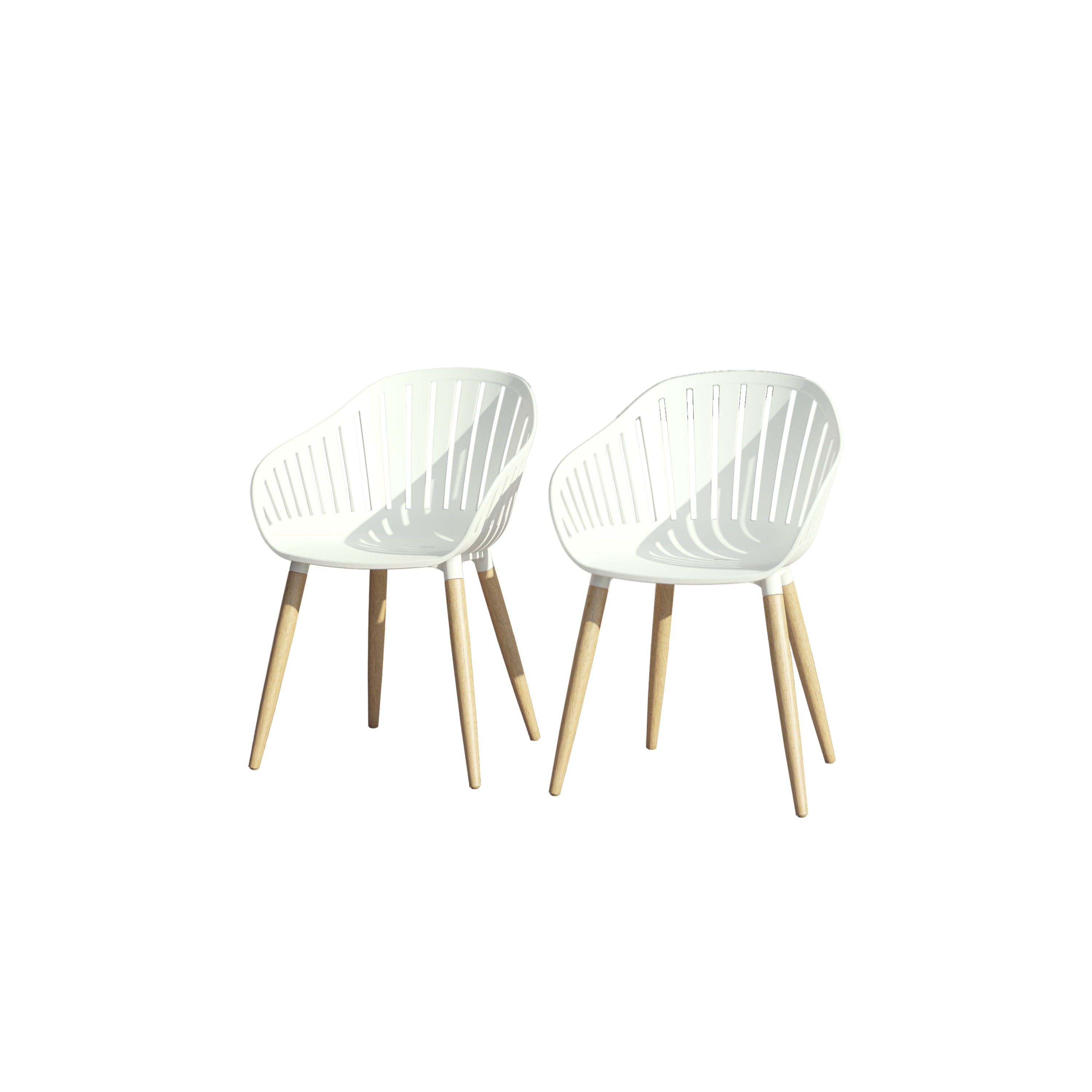 Amazonia Assen 2-Piece Chair Set, Teak Finish Legs, Ideal for Outdoors and Indoors