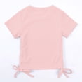 thumbnail image 6 of Tiijoy Girls Short Sleeve Crewneck T-Shirt Summer Casual Solid Side-Tie Tshirt, Sizes 2-13, 6 of 6