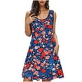 thumbnail image 2 of Ovzne Robes pour Femmes Robe d'Été Femmes Imprimé avec Poches Chemises de Nuit Sans Manches Vêtements de Nuit Chemise de Nuit Col Rond Robe de Printemps Imprimée Liquidation, 2 of 7