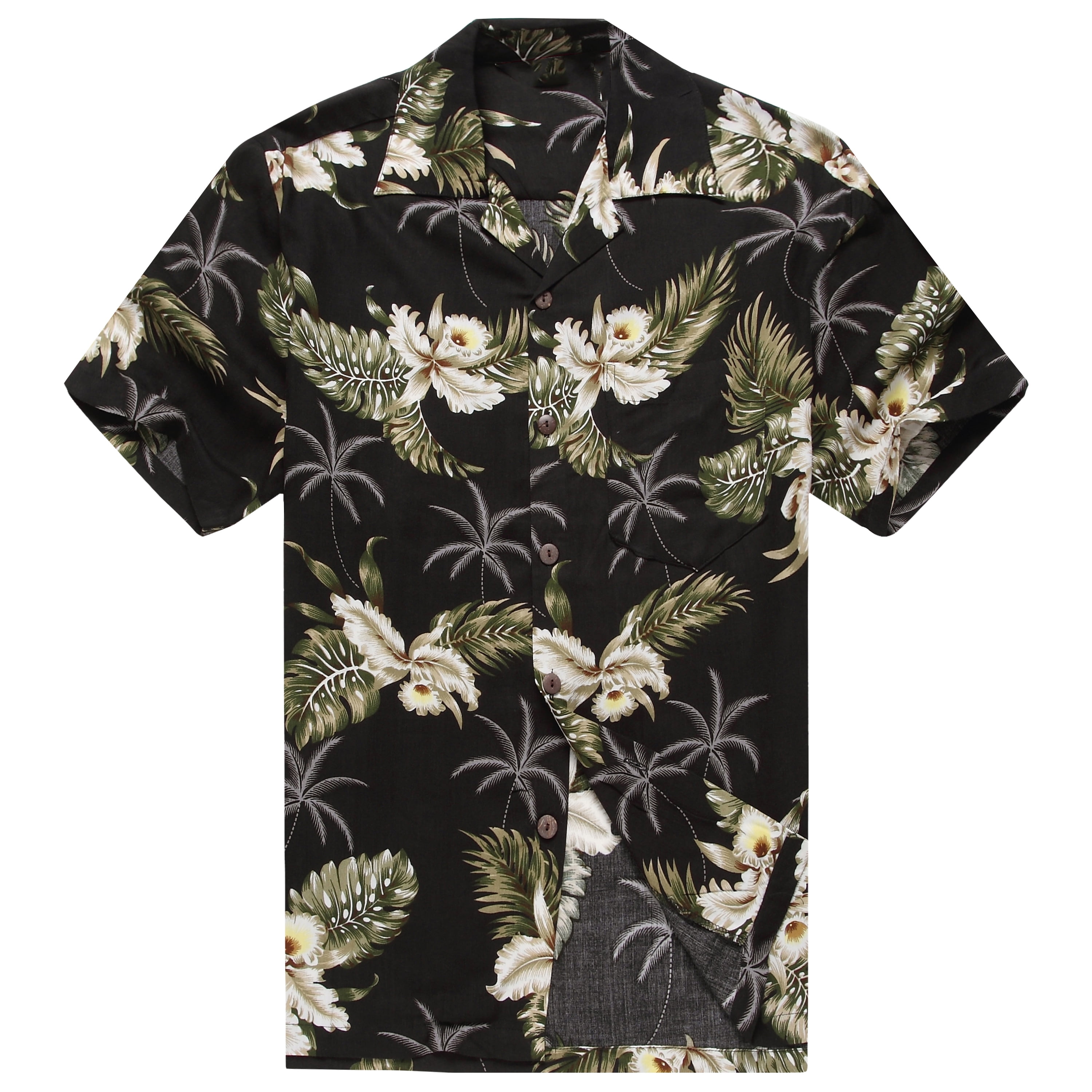 Men's Hawaiian Shirt Aloha Shirt 3XL Hibiscus Black - Walmart.com