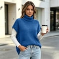 thumbnail image 5 of Tbopshirt Women Sleeveless Sweater Vest Turtleneck Oversized Pullover Sweaters with Front Pockets for Fall Winter Casual Outfit Going Out Knit Tops, 5 of 8