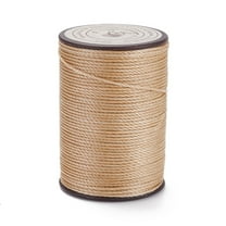 1roll Round Waxed Polyester Thread String Micro Macrame Cord Twisted Cord for Leather Sewing Stitching Tan 0.8mm about 54.68 Yards(50m)/Roll