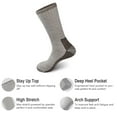 thumbnail image 2 of Men's Extra Heavy Cushion Wool Blend Outdoor Hiking Ski Crew Socks with Moisture Wicking, 2 of 7