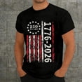 thumbnail image 2 of CUSTG Men T-Shirts O-Neck Patriotic Knit T Shirt Graphic O-Neck Short Sleeve Casual Tee Independence Day Anniversary Celebrate America's 250th Anniversary Comfort 1776-2026 4th Of July Tops, 2 of 4