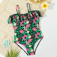 thumbnail image 7 of Coerni Girls Swimsuit One Piece Ruffle Floral Print Swim Suits Beach Pool Bathing Suits Toddler Rash Guard Swimwear Clothes, 7 of 7