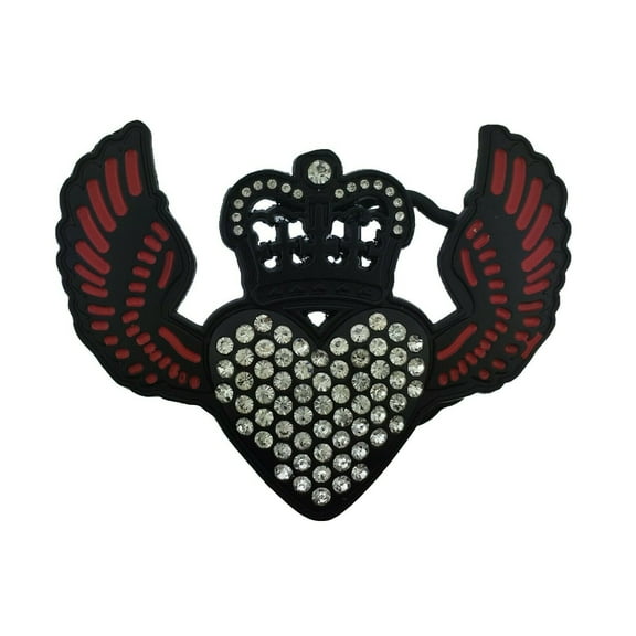 Heart Shaped Belt Buckle Crown Men Women Blinged Rhinestone hebilla del cinturón
