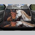 thumbnail image 4 of Renewold Brown White Horse Car Seat Cover Full Set Breathable Front Seat Rear Backrest Bottom Cover Protector Auto Interior Accessories for Festival Decor, 4 of 7