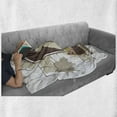 thumbnail image 6 of Landscape Soft Flannel Fleece Blanket, Cartoon Animal Cat Pet Smile Positive Morning Apartment Window Artwork, Cozy Plush for Indoor and Outdoor Use, 50" x 70", Umber Black and White, by Ambesonne, 6 of 6