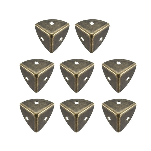 Unique Bargains Metal Box Corner Protectors Edge Guard Protector 21 x 21 x 21mm Bronze Tone 8Pcs