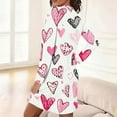 thumbnail image 5 of Nfurl Womens Short Nightgowns Cute Heart Printed Long Sleeve Sleep Dress Soft Sleepwear House Dresses Ladies Nightgown Causal Loungwear White XXL, 5 of 6