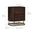 thumbnail image 6 of Teamson Home Seneca Modern 2-Drawer Wood Nightstand with Storage Drawers and Elevated Metal Base, 6 of 12