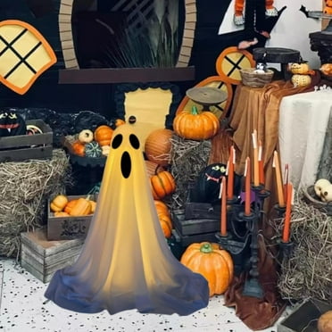 Decoración de Halloween Hugo fantasma de pie aterrador Adorno de tela blanca Estilo F