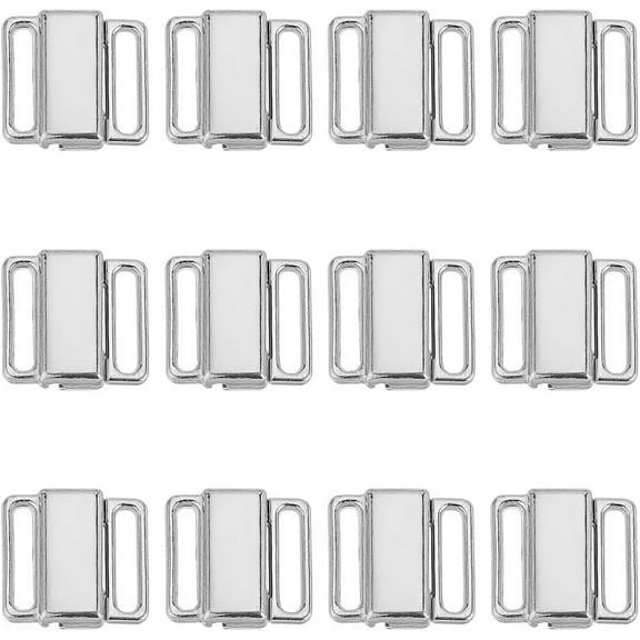 20 Pcs Metal Bra Front Clasps Bikini Closure Connectors Strap Hooks for Sewing Bikini Halter Swimsuit Tops Lingerie Rings Metal Bathing Suit Clips for Slip Dress 14.5x14x4mm