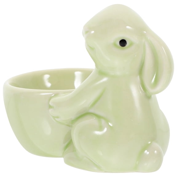 Ceramic Egg Holder Cup Easter Party Egg Holder Adorable Ceramic Egg Cup With Bunny Statue