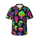 thumbnail image 1 of Fotbe Bright Mushrooms Camisa Hawaiana para Hombre Unisex – Camisa Casual de Verano con Botones de Manga Corta de Algodón y Lino,XX-Large, 1 of 7