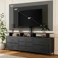 thumbnail image 3 of GUNAITO TV Stand with Adjustable Mount for TV up to 75", Big TV Stand for Living Room with 7 Fabric Drawers , Black, 3 of 8