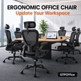 thumbnail image 2 of LUCKLIFE Ergonomic Mesh Office Chair, High Back Task Chair with Flip-up Arms, Adjustable Headrest & Lumbar Support for Home Office, Black, 2 of 8