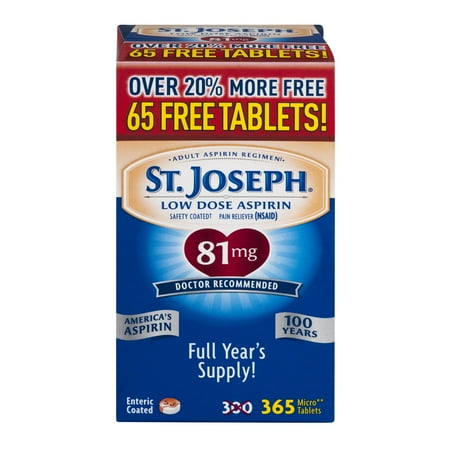 Joseph Low Dose Aspirin Coated Tablets, 81 mg, 365 count