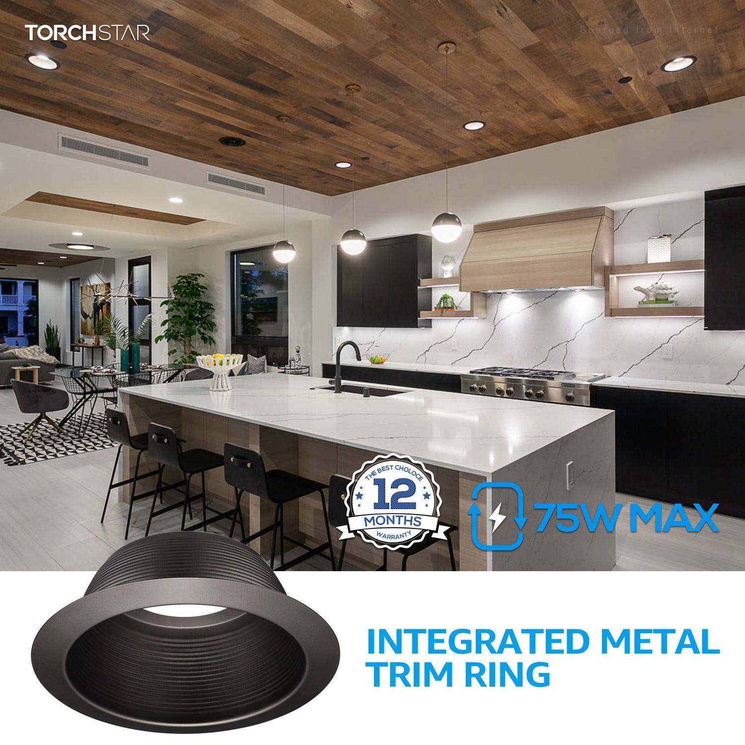 12 Pack 6 Inch Recessed Can Light Trim, Oil Rubbed Bronze Metal Step Baffle with Iron Ring, Fit Halo & Juno Remodel Recessed Housing, for PAR30, PAR38, BR30, BR40 Light Bulb