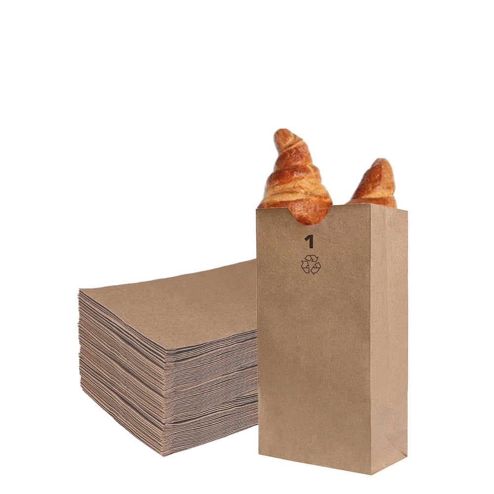 Kraft Paper Lunch Bags, 5 x 3-1/8 x 9-3/4 inch Paper Bread Bags Sandwich Bags Grocery Brown Bags Paper Snack Bags,Arts/School Bags Gift Party(50 Pack)