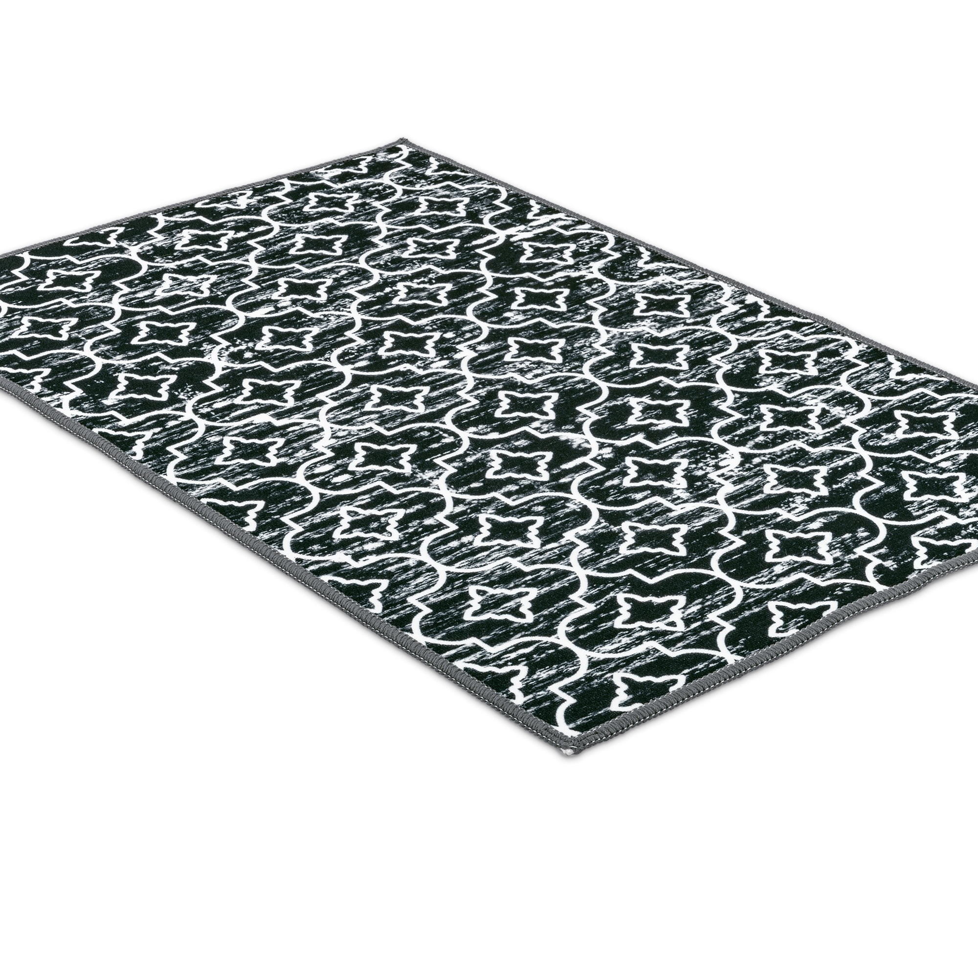 MeyJey Black Kitchen Rug Set 3 Piece, Non Slip Machine Washable Mats for Home Floor and Living Room