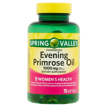 Spring Valley Women's Health Evening Primrose Oil Softgels, 1000 mg, 75 Ct