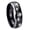 Black 2 Tone Polish Edge, variant on Paw Print Design Concave Black Tungsten Men Ring 10MM