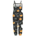 thumbnail image 6 of Odeerbi Toddler Girls Halloween Sleeveless Jumpsuit Strap Romper Kids Comfortable Cute Halloween Print Suspenders Leisure Long Pants Toddler Clothes Black, 6 of 6