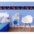 thumbnail image 3 of Concord Wallcoverings Peel and Stick Self Adhesive Kids Wallpaper Border, Sport Car for Play Room Nursery Room, Blue Black Red, 15 ft by 5 in 2152, 3 of 5