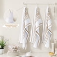 thumbnail image 5 of Simmore Kitchen Towels 18"x28"(8 Pack, Khaki), Large Cotton Striped Hand Towels Kitchen with Hanging Loop, Reusable Absorbent Dish Cloths for Washing Dishes, 5 of 8