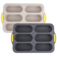 thumbnail image 3 of Hot Dog Bun Pan, SIlicone Hotdog Bun Molds Nonstick Bread Forms Mini Baguette Sandwich Baking Tray for Hot Dog Bun Rolls Cake, 3 of 7