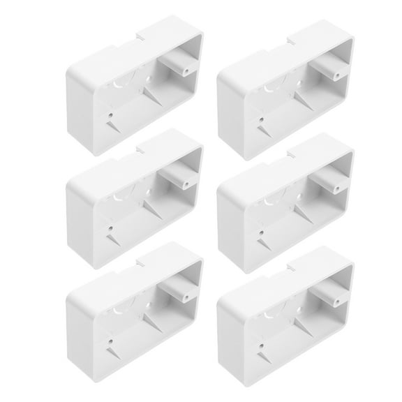 OUNONA 6-Pack White Plastic Electrical Outlet Boxes with External Power Outlets for Home and Office Use