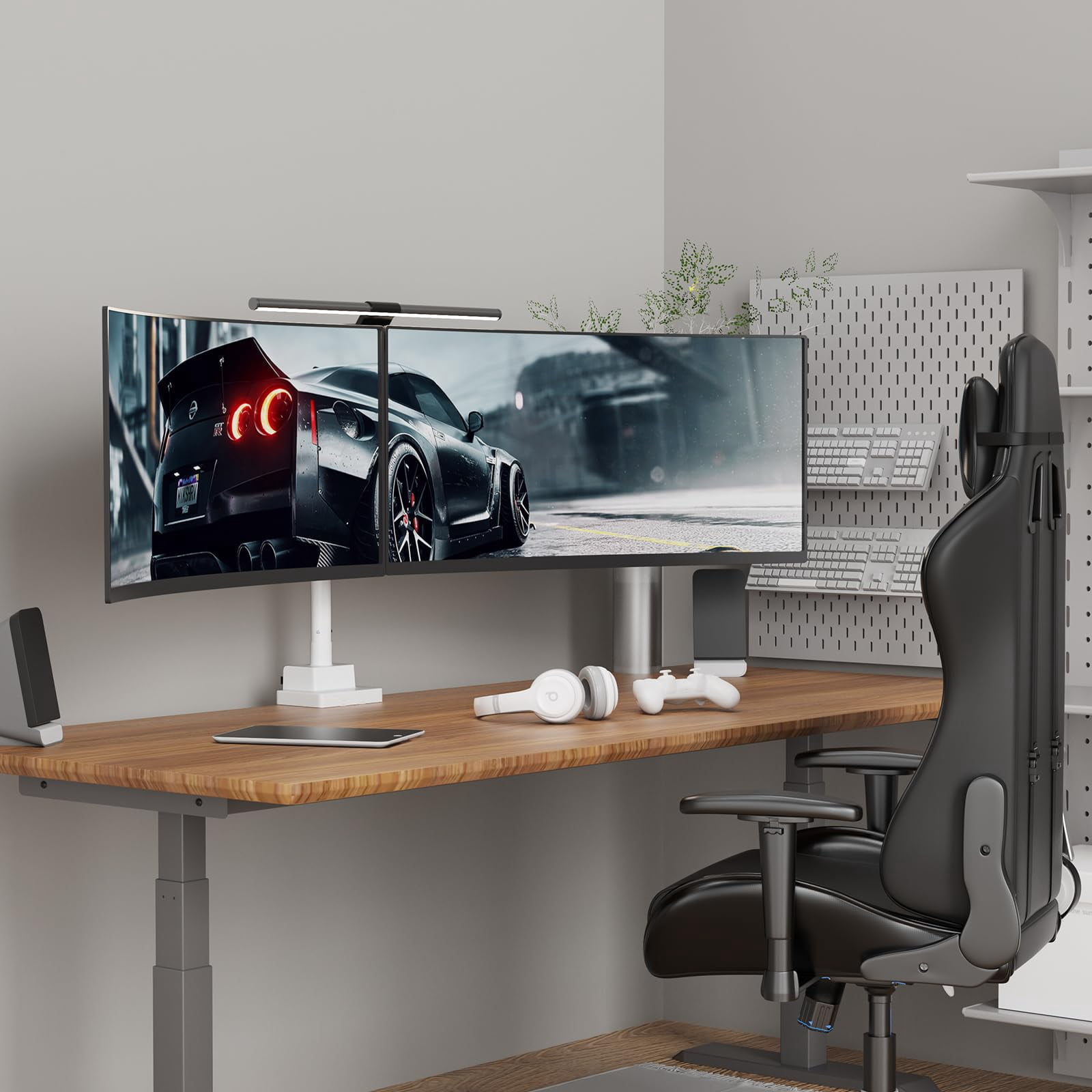 PUTORSEN 24-57 inch Dual Vertical Monitor Mount, Heavy Duty Monitor Arm for 2 Monitors, up to 59.4 lbs, Extra Tall/Wide Adjustable, Premium Aluminum Dual Monitor Desk Mount, VESA 75x75-200x200 mm
