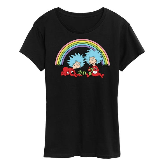 The Cat in the Hat - Thing 1 2 Rainbow - Women's Short Sleeve Graphic T-Shirt