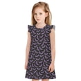thumbnail image 1 of Fotbe Bat Purple Vestido de Dormir para Niñas de 3 a 10 Años, Mangas Cortas, Estilo Princesa, Pijama Camisón con Mangas Voladas-Medium, 1 of 6